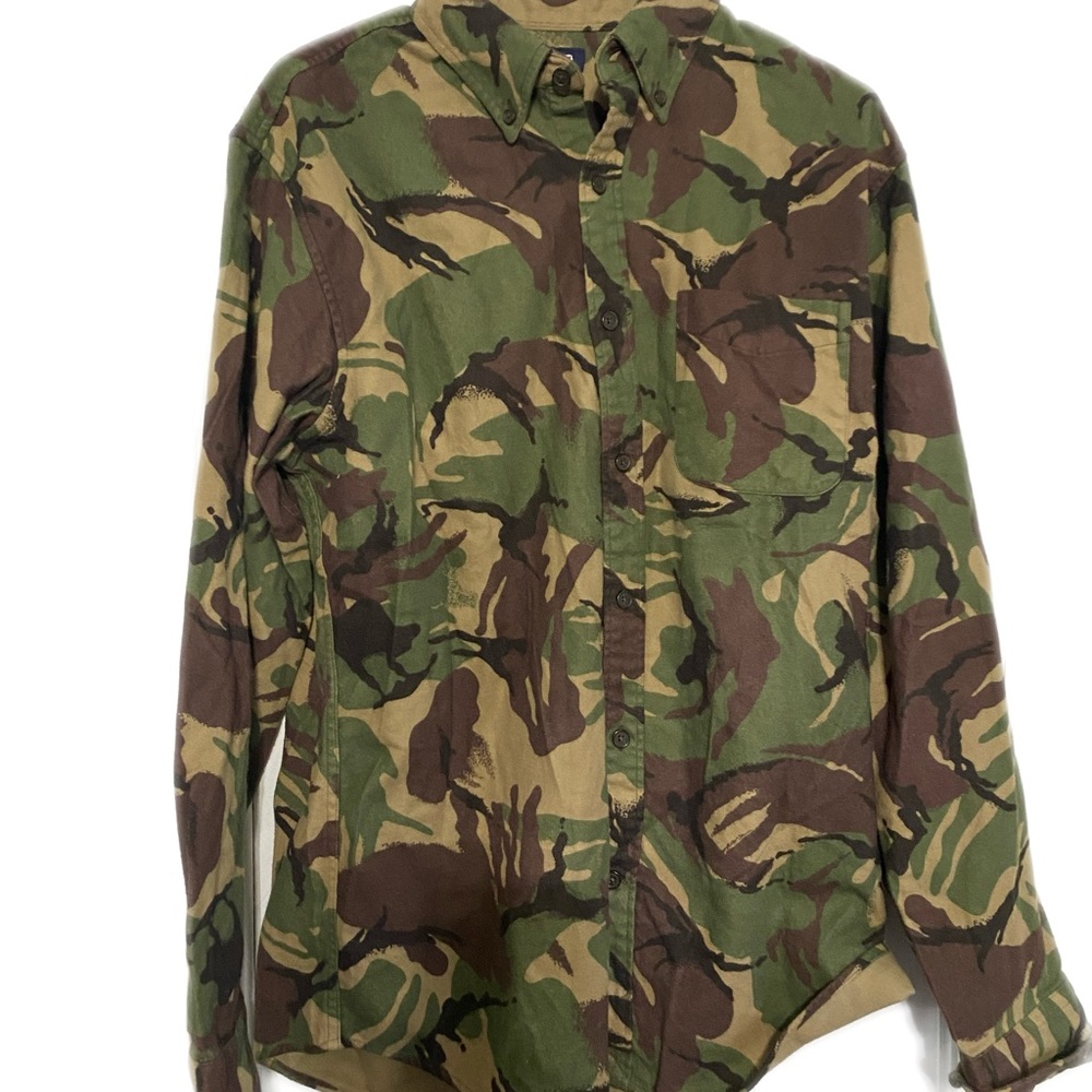 NWT Lands End men’s medium camouflage button down